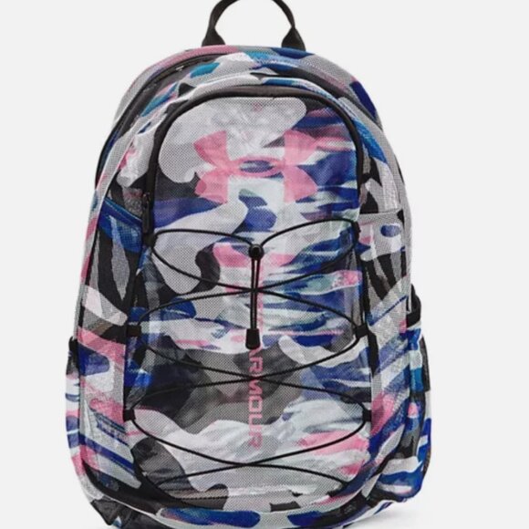 Under Armour Unisex Hustle Sport Backpack Mesh Pink Camo - Picture 6 of 6